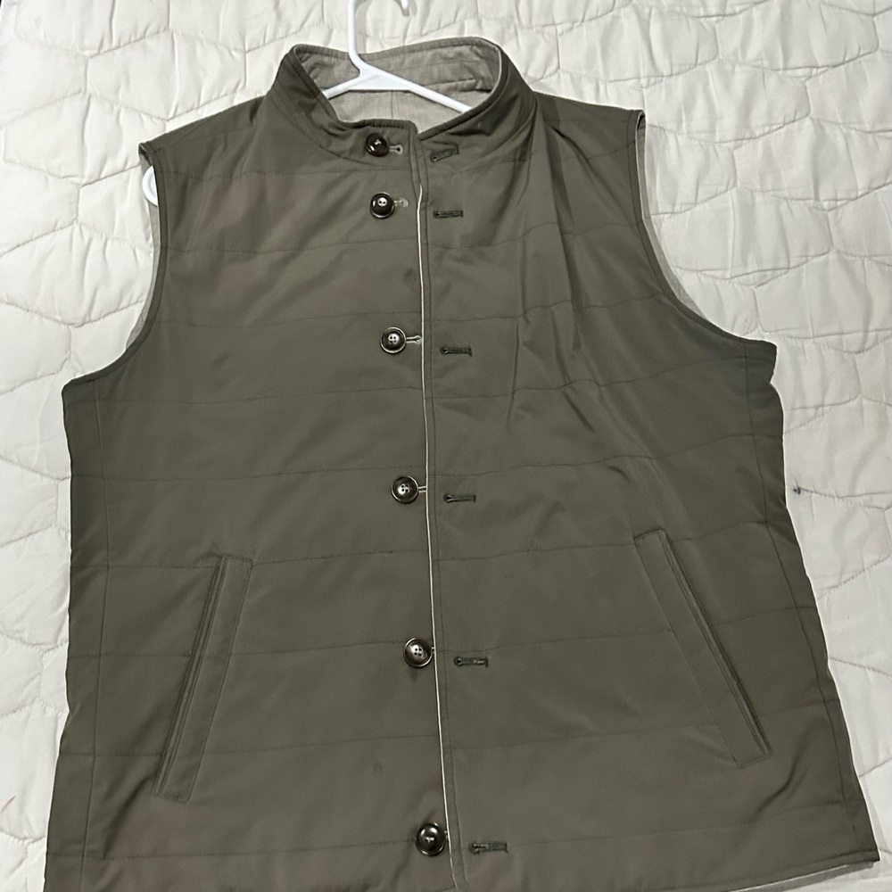 Men's Olive Green Peter Millar vest